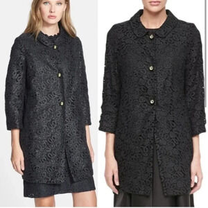 Kate Spade Lace Franny Coat Jacket 3/4 Sleeve Formal All That Glitters Gold Det.